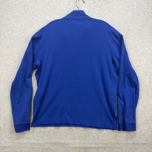Polo Ralph Lauren 1/4 Zip Pullover Men Large Blue Pima Cotton Sweater Sweatshirt - Picture 3 of 7
